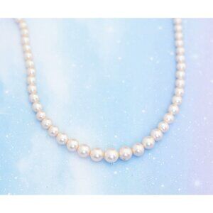 Vintage Glossy White Pearls Beaded Necklace | 18 inches | Marvella | J17
